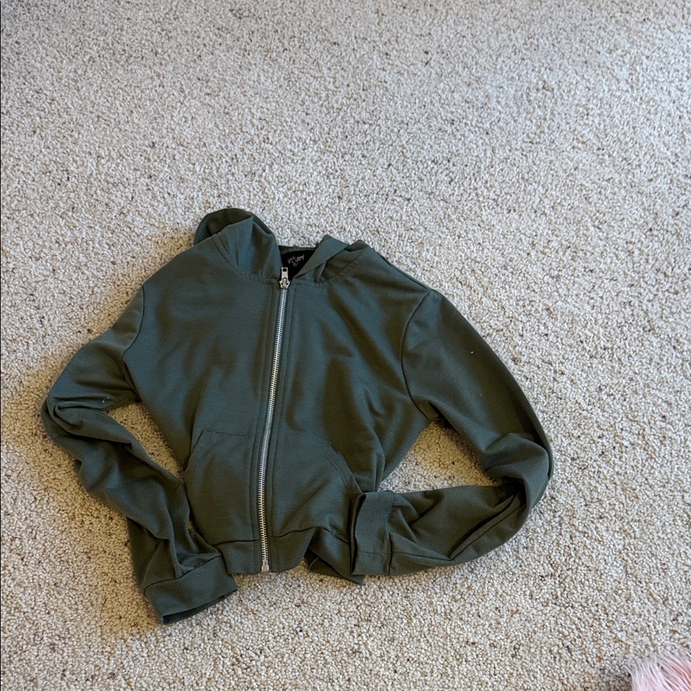 Green Zip-Up Hoodie
